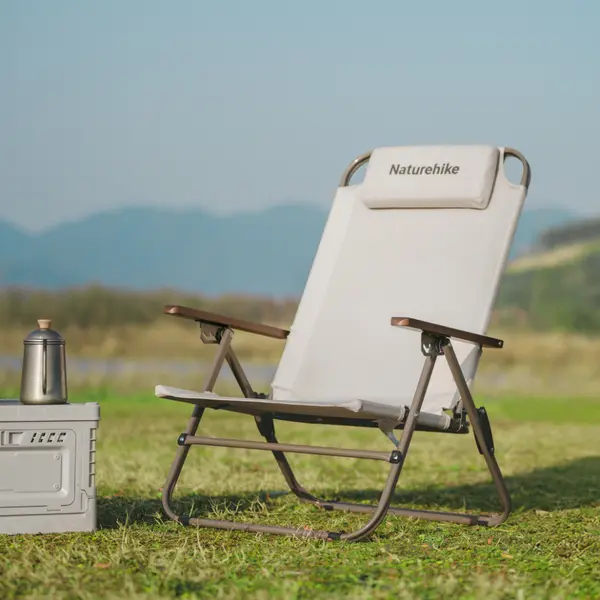 Кресло складное с регулируемым наклоном Naturehike CNK2550JJ012, углеродистая сталь, бежевый