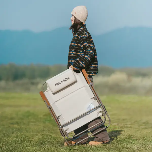 Кресло складное с регулируемым наклоном Naturehike CNK2550JJ012, углеродистая сталь, бежевый