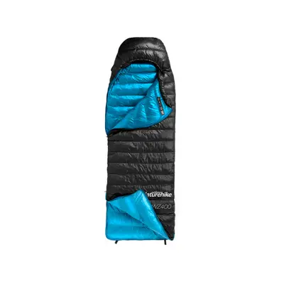 Спальник с натуральным пухом Naturehike CW400 NH18C400-D, р-р L, черно-голубой