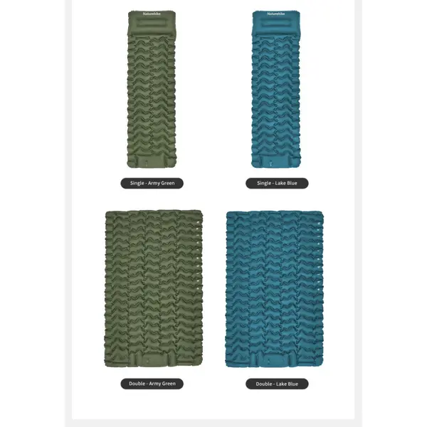 Single inflatable mattress Naturehike CNK2550WS019, 65 mm, with built-in pump, blue Single inflatable mattress Naturehike CNK2550WS019, 65 mm, with built-in pump, blue