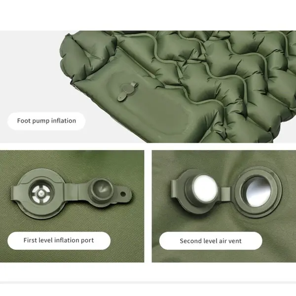 Single inflatable mattress Naturehike CNK2550WS019, 65 mm, with built-in pump, green Single inflatable mattress Naturehike CNK2550WS019, 65 mm, with built-in pump, green