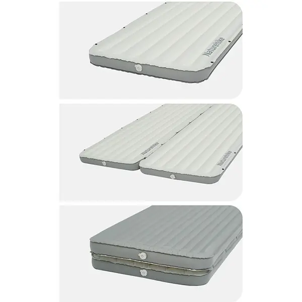 Single air mattress Naturehike CNK2450WS035, 95 mm, with built-in pump, white Single air mattress Naturehike CNK2450WS035, 95 mm, with built-in pump, white