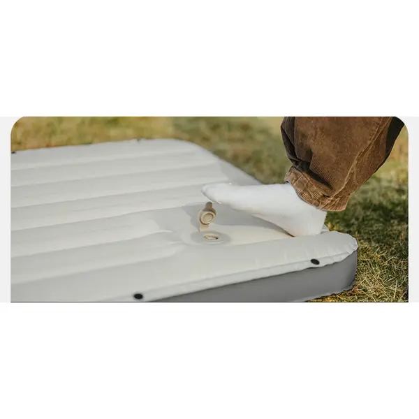 Single air mattress Naturehike CNK2450WS035, 95 mm, with built-in pump, white Single air mattress Naturehike CNK2450WS035, 95 mm, with built-in pump, white