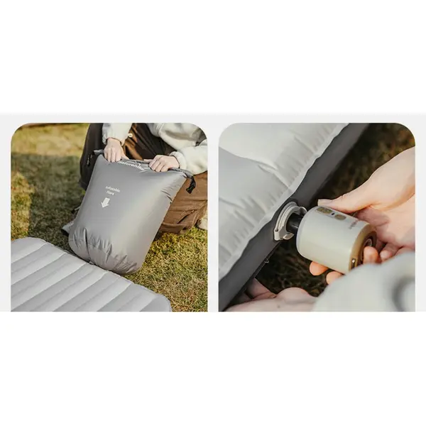 Матрац надувний одинарний Naturehike CNK2450WS034, 95 мм, із мішком для надування, білий