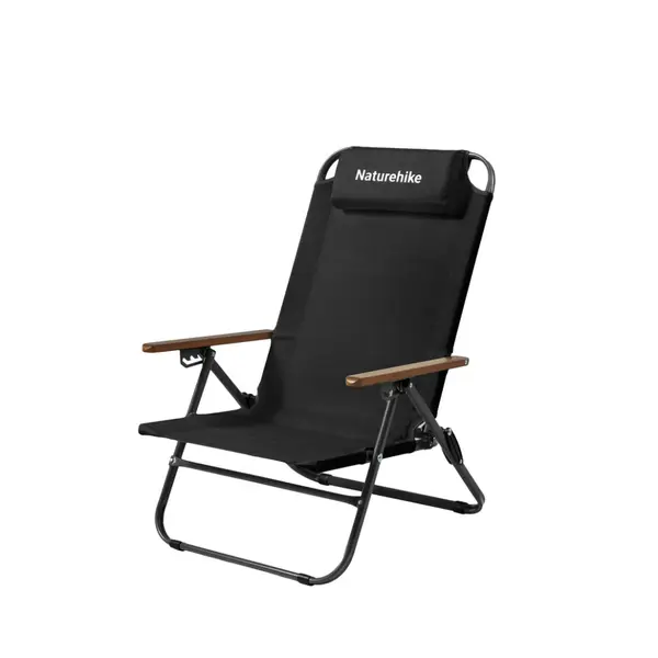 Крісло складане з регульованим нахилом Naturehike CNK2550JJ012, вуглецева сталь, чорний