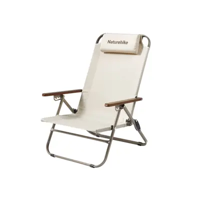 Крісло складане з регульованим нахилом Naturehike CNK2550JJ012, вуглецева сталь, бежевий