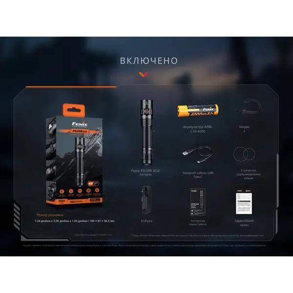 Ліхтар тактичний ручний Fenix PD35R ACE