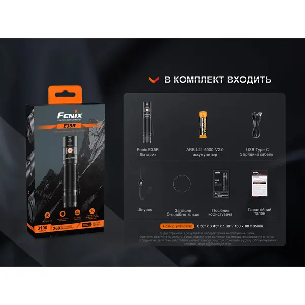 Ліхтар ручний Fenix E35R, блакитний | Лімітована серія