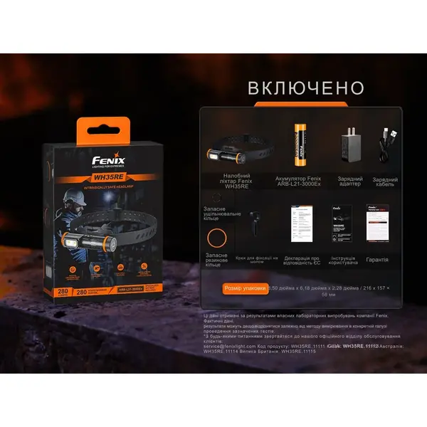 Ліхтар налобний вибухобезпечний Fenix WH35RE