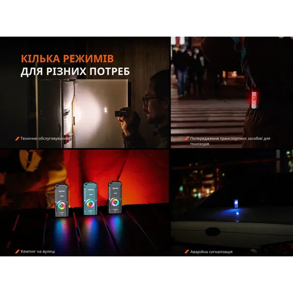 Фонарь наключительный Fenix E06R серый