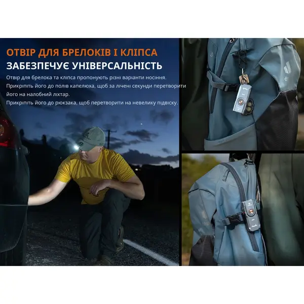 Фонарь наключительный Fenix E06R серый