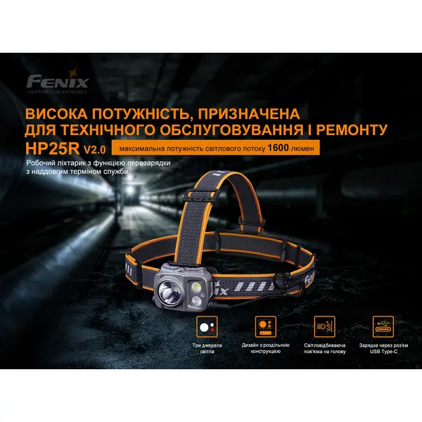 Ліхтар налобний Fenix HP25R V2.0