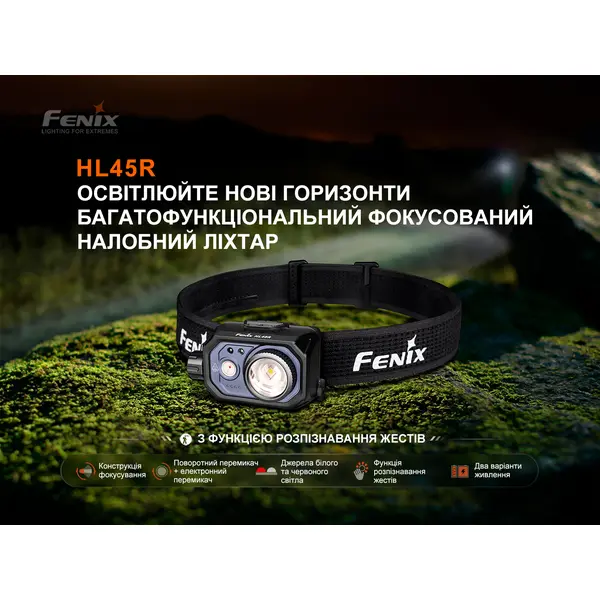 Ліхтар налобний Fenix HL45R LED з безконтактним датчиком