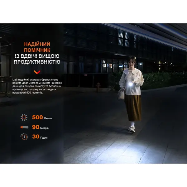 Фонарь наключительный Fenix E03R V2.0, синий