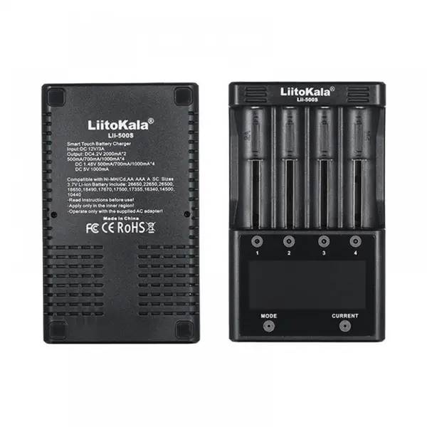 Універсальний інтелектуальний зарядний пристрій LiitoKala Lii-500S EU + автомобільний кабель