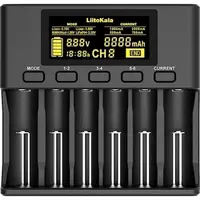Универсальное зарядное устройство для LiitoKala Lii-S6 EU на 6 каналов + автомобильный кабель