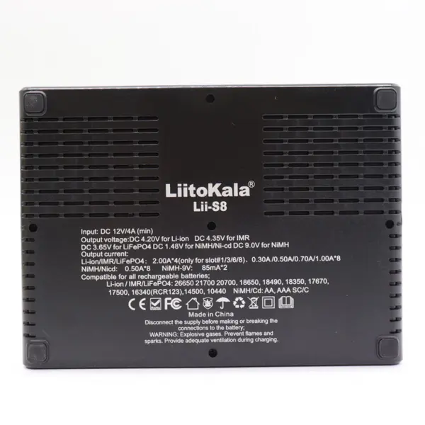 Зарядний пристрій LiitoKala Lii-S8 на 8 каналів для акумуляторів + автомобільний кабель