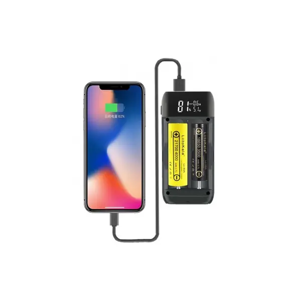 Зарядний пристрій-павербанк LiitoKala Lii-MP2  на 2 канали для акумуляторів, зелений