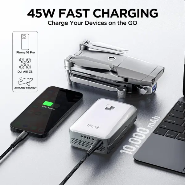 УМБ Litheli Power Bank SE 10000 mAh, 45 W, 2А, Fast Charge (U20BY10-0U000)