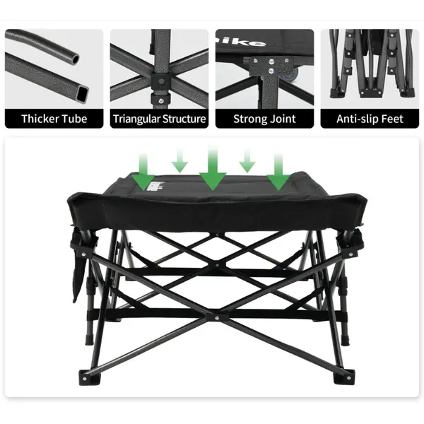 Ліжко складане Naturehike CNK2300WS010, Поліестер Oxford / залізо, чорний