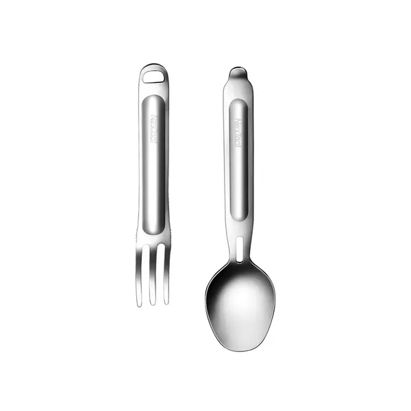 Туристичний набір ложка-виделка NexTool Portable Stainless Steel Tableware, нержавіюча сталь
