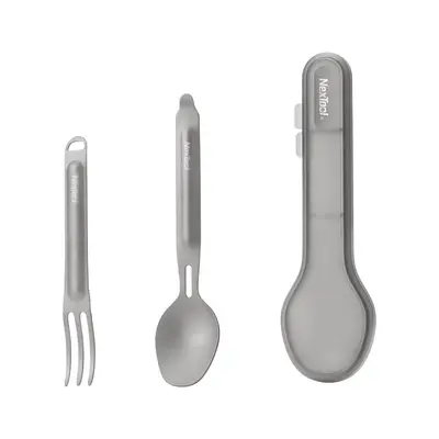 Туристичний набір ложка-виделка NexTool Titanium Tableware Set, титан