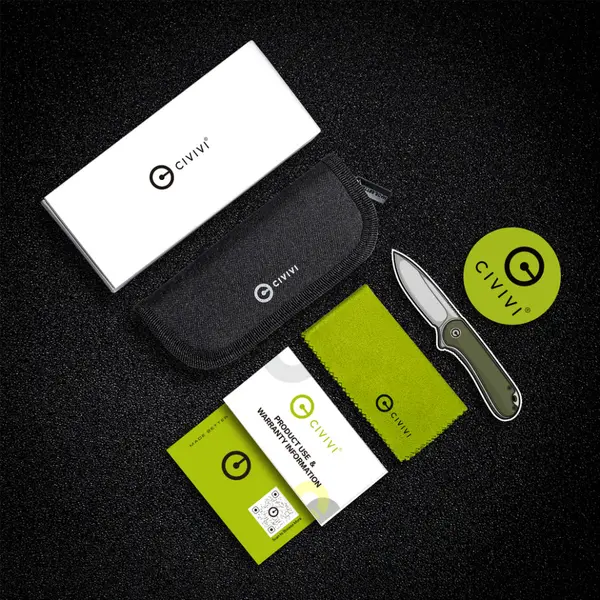 Ніж складаний туристичний Civivi Vision FG, (8.9 см) Nitro-V / Micarta темно-сірий