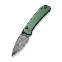 Нож складной карманный Civivi Qubit, (7.6 см) Damascus / Aluminum темно-зеленый