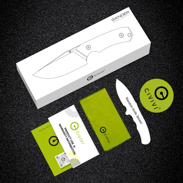 Ніж фіксований тактичний Civivi Gander, (9.2 см) 14C28N / Micarta чорний