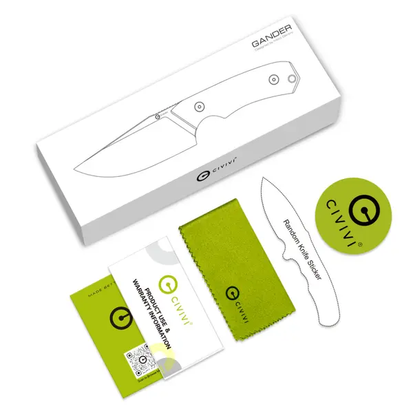 Ніж фіксований тактичний Civivi Gander, (9.2 см) 14C28N / Micarta чорний