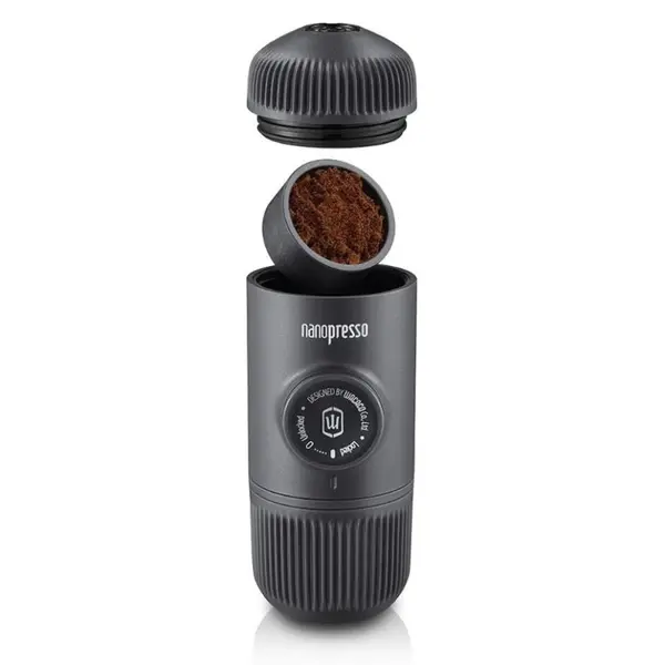 Портативна еспресо-кавоварка Wacaco Nanopresso з адаптером для капсул, механічна, для меленої кави