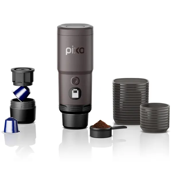 Портативна електрична еспресо-кавоварка Wacaco Pixapresso для меленої кави та капсул, темний бурґунд