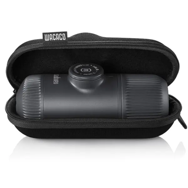 Портативна еспресо-кавоварка Wacaco Nanopresso сіра з чохлом, механічна, для меленої кави