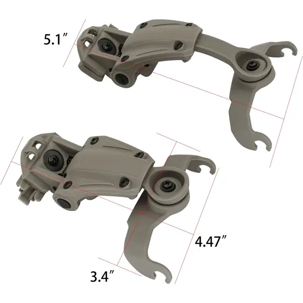 Howard Leight Impact Sport ARC Rail Mount - NeckFlip Helmet Rail Mount Kit (TAN)