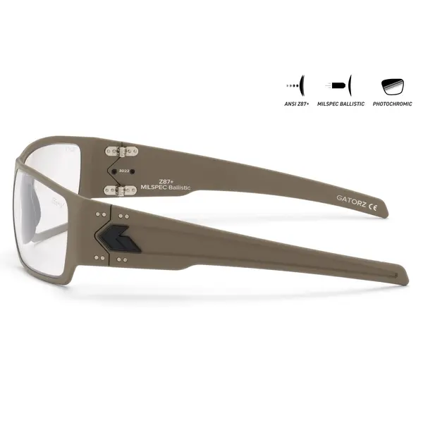 Захисні окуляри Gatorz Specter, Photochromic, ANSI Z87.1 Mil-Spec Ballistic, Tan Cerakote - GZ-08-305