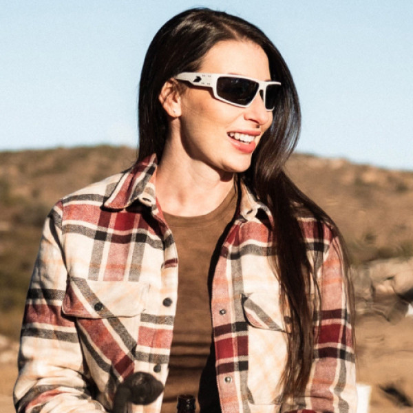 Захисні окуляри Gatorz Warhawk Smoke Optimized Polarized (OPz) w/ Blue Mirror, Frost w/Black Logo GZ-15-550