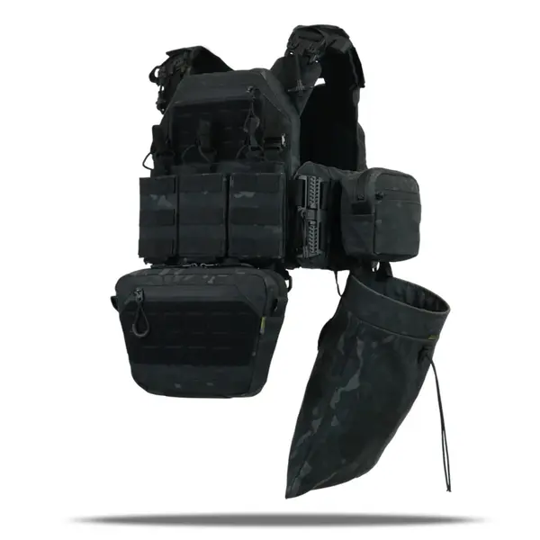 Плитоноска Kiborg GU gen.2 + 6 підсумків чорний мультикам