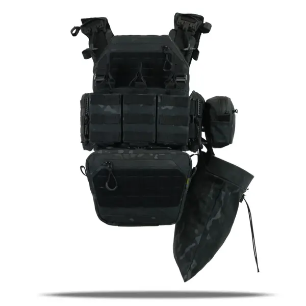 Плитоноска Kiborg GU gen.2 + 6 підсумків чорний мультикам