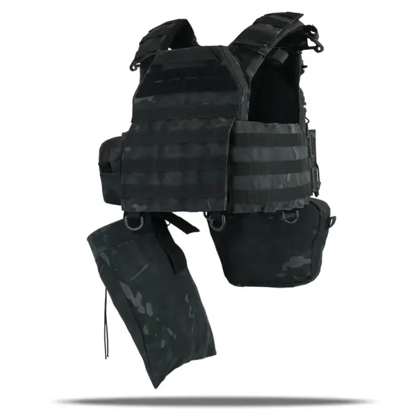 Плитоноска Kiborg GU gen.2 + 6 підсумків чорний мультикам
