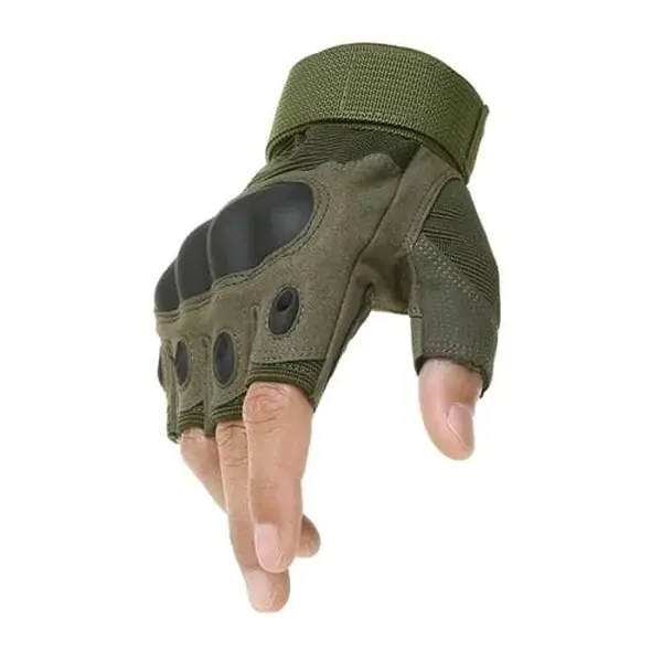 Рукавиці безпалі з кісточками Каучукові Outdoor Tactics Олива L