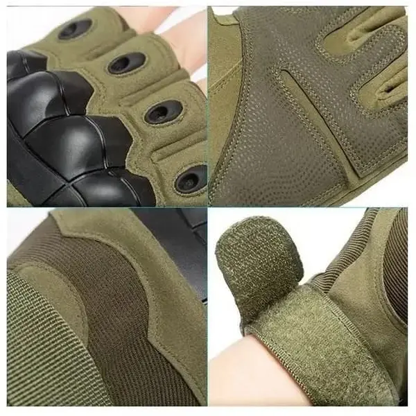 Рукавиці безпалі з кісточками Каучукові Outdoor Tactics Олива L