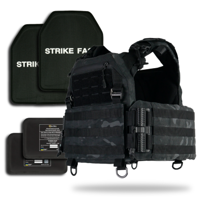 Плитоноска Kiborg GU gen.2 з балістичним захистом та бронеплитами Black Multicam