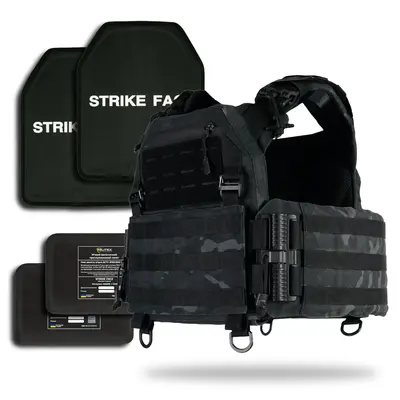Плитоноска Kiborg GU gen.2 с баллистической защитой и бронеплитами Black Multicam