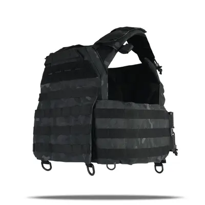 Плитоноска Kiborg GU gen.2 з балістичним захистом та бронеплитами Black Multicam