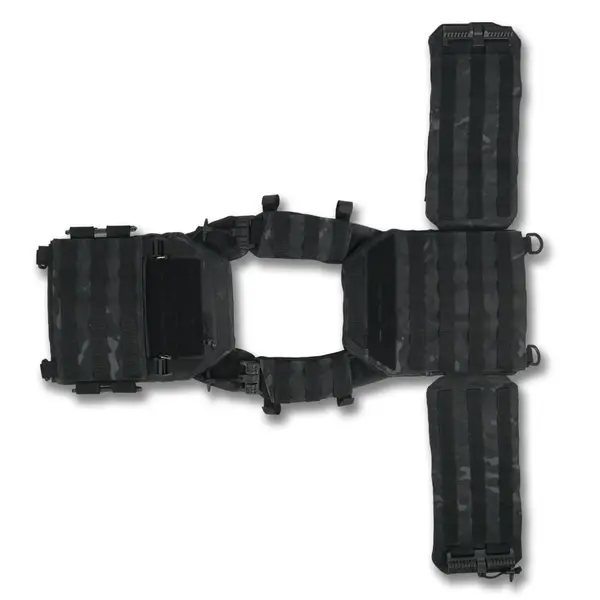 Плитоноска Kiborg GU gen.2 з балістичним захистом та бронеплитами Black Multicam