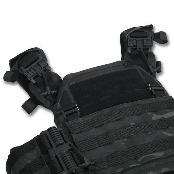 Плитоноска Kiborg GU gen.2 з балістичним захистом та бронеплитами Black Multicam