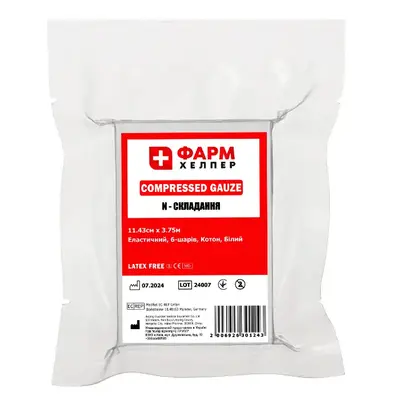 Bandage for tamponade Compressed Gauze 11.4 cm x 3.75 m FARM HELPER