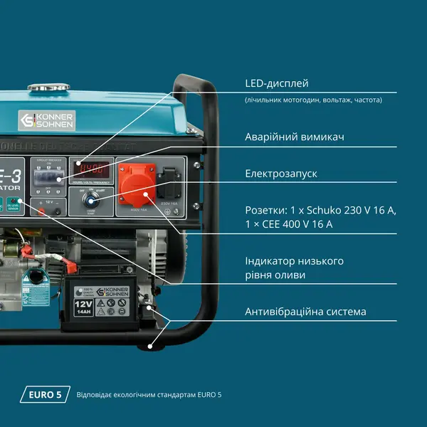 Бензиновый генератор "Könner & Söhnen" KS 10000E-3 Бензиновый генератор "Könner & Söhnen" KS 10000E-3