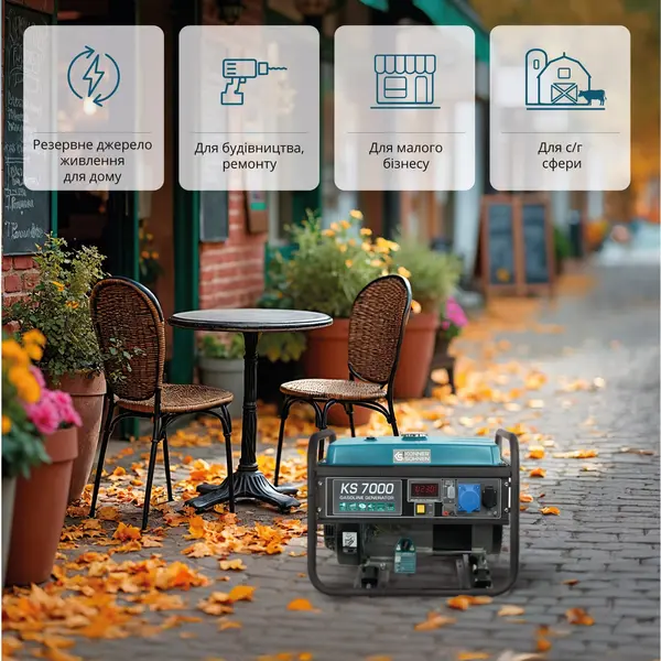 Бензиновий генератор «Könner & Söhnen» KS 7000 Бензиновий генератор «Könner & Söhnen» KS 7000