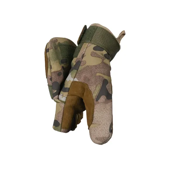 Тактичні утепленні зимові рукавиці Softshell мультикам XL